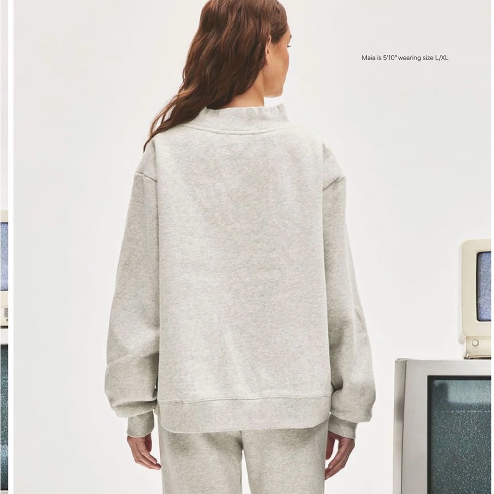 Parke Women's Gray Mock Neck Sweatshirt L/XL NWT - Picture 3 of 5